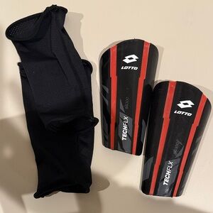 LOTTO Black and Red Boy’s Shin Guards